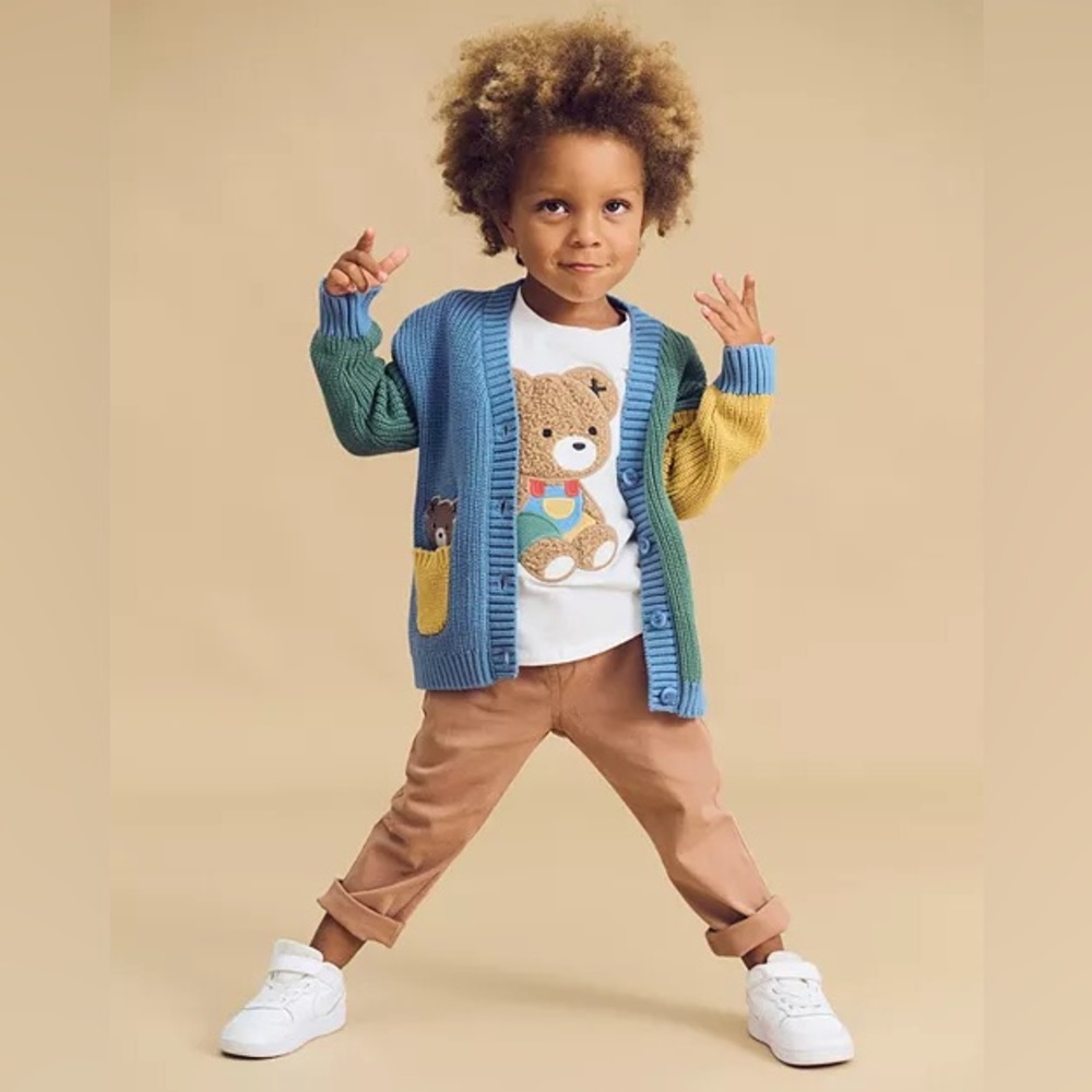 Huxbaby Boys' Hidden Hux Fisherman Cardigan Sweater
